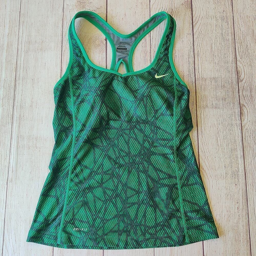 Nike Green Patterned Racerback Tank Top - Picture 5 of 10